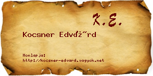 Kocsner Edvárd névjegykártya
